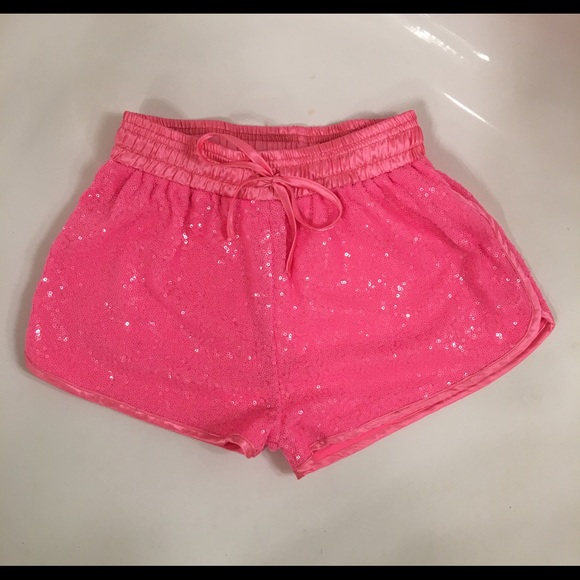 Pink Sequence Satin Shorts - Picture 5 of 6